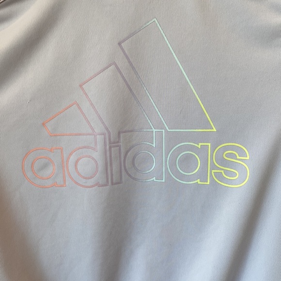 Girls Adidas track jacket. Pastel purple with rainbow stripes. - Picture 13 of 16